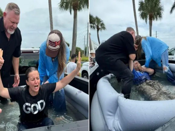 Ex bruja usa camioneta para bautizar a personas: “Alcanzando a los perdidos”